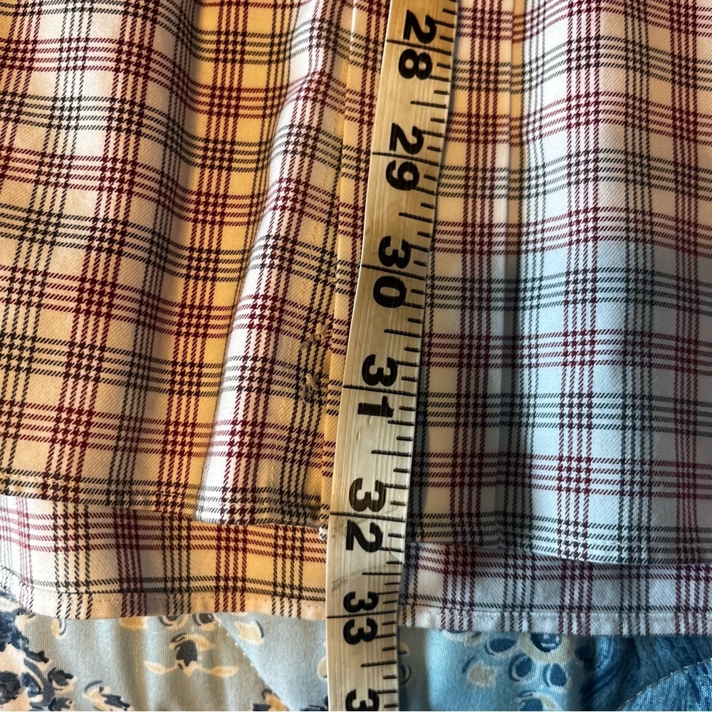 Duluth Trading Company Cotton Twill Check Green Red Button Down Shirt Large - Picture 4 of 8